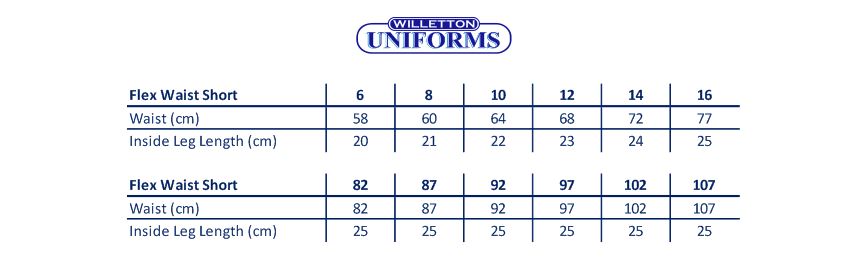 Boys Shorts Size Chart